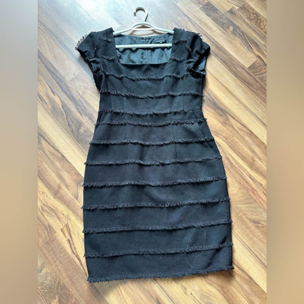 Nanette Lepore Catch Me Fringed dress black cocktail dress size 10 - Picture 13 of 16